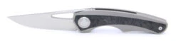 TwoSun Folding Knife Titanium Handle W/ Carbon Fiber Inlay M390 Plain Edge TS186-M390