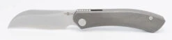 TwoSun Folding Knife Gray Titanium Handle 14C28N Plain Edge Stonewash Finish TS323