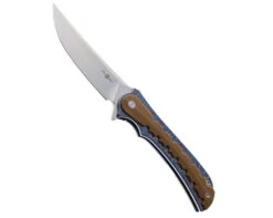 TwoSun Folding Knife Micarta/Color Titanium Handle D2 Plain Edge TS153-D2-COLOR