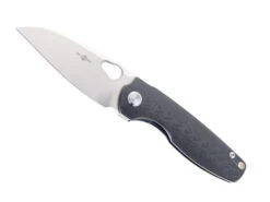 TwoSun TS129-Color Folding Knife Carbon Fiber/Anodized Color Back Handle M390 Plain Edge