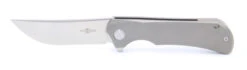 TwoSun Folding Knife Gray Titanium Alloy Handle M390 Cobra Plain Edge TS190