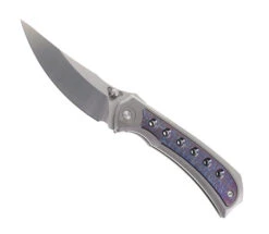 TwoSun Front Flipper Folding Knife Color Titanium Handle D2 Plain Edge TS400