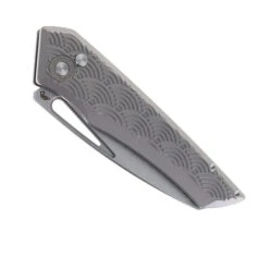 TwoSun Button Lock Folding Knife Gray Titanium Handle D2 Plain Edge TS193 -Cheap Twosun Store TS 193 03 31345.1676663260