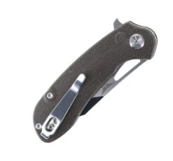 TwoSun Button Lock Folding Knife Black Linen Micarta Handle D2 Plain Edge TS399 -Cheap Twosun Store TS 399 04 03901.1676571146