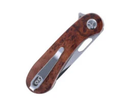 TwoSun Folding Knife Burl Wood Handle 14C28N Plain Edge TS134-Wood-D2 -Cheap Twosun Store TWOSUN 134 D2 03 00880.1689174152