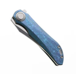 TwoSun Folding Knife Blue-Crystal Titanium Handle M390 Plain Edge TS196-Crystal -Cheap Twosun Store TWOSUN 196 CRYSTAL 01 75011.1689885968