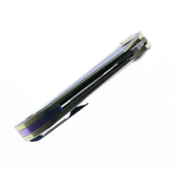 TwoSun Folding Knife Blue-Crystal Titanium Handle M390 Plain Edge TS196-Crystal -Cheap Twosun Store TWOSUN 196 CRYSTAL 04 29424.1689885968