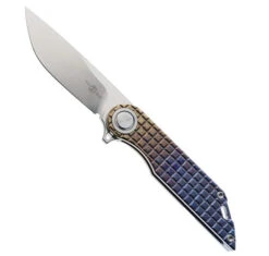 TwoSun Flipper Folding Knife Color Titanium Handle M390 Plain Edge TS308-Color