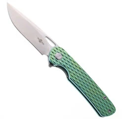 Two Sun Tepe Folding Knife Green Titanium Handle M390 Plain Edge TS328-GRN