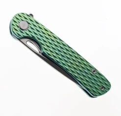 Two Sun Tepe Folding Knife Green Titanium Handle M390 Plain Edge TS328-GRN -Cheap Twosun Store TWOSUN 326 M390 GREEN 05 53636.1694632317