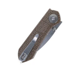 TwoSun Folding Knife Brown Linen Micarta Handle D2 Plain Edge TS334-14C28N -Cheap Twosun Store TWOSUN 334 Mi 02 81537.1681231794