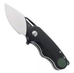 TwoSun TS506 Flipper Pocket Knife David Chen Design Black/Green Micarta Handle N690 Blade