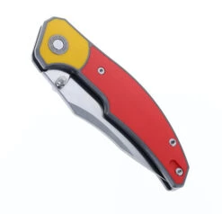 TwoSun TS416-D2 Flipper Pocket Knife Titanium & Red/Yellow G10 Inlay D2 Steel -Cheap Twosun Store TwoSun TS416 D2 02 12441.1696525212