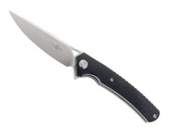 TwoSun Pocket Knife Black Micarta Handle D2 Plain Edge TS81-D2-Micarta