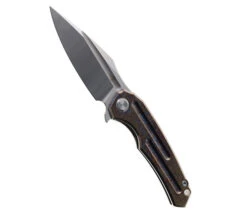 TwoSun Folding Knife Color Titanium Handle M390 Plain Edge TS220-M390-COL