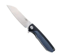 TwoSun Flipper Folding Knife Black/Blue G10 Handle D2 Plain Edge TS501-D2-Blue