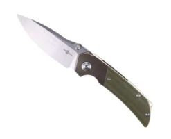 TwoSun Folding Knife Black/Bronze Titanium/Micarta Handle D2 Plain Edge TS369-BRZ