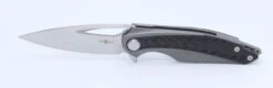 (Scratches And Blade Play) Open Box/Returned TwoSun Folding Knife Carbon Fiber Titanium Handle Plain Edge Liner Lock TS228