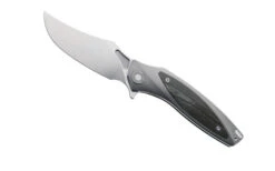 TwoSun Flipper Folding Knife Gray Titanium/Micarta Handle D2 Clip Point Plain Edge TS367